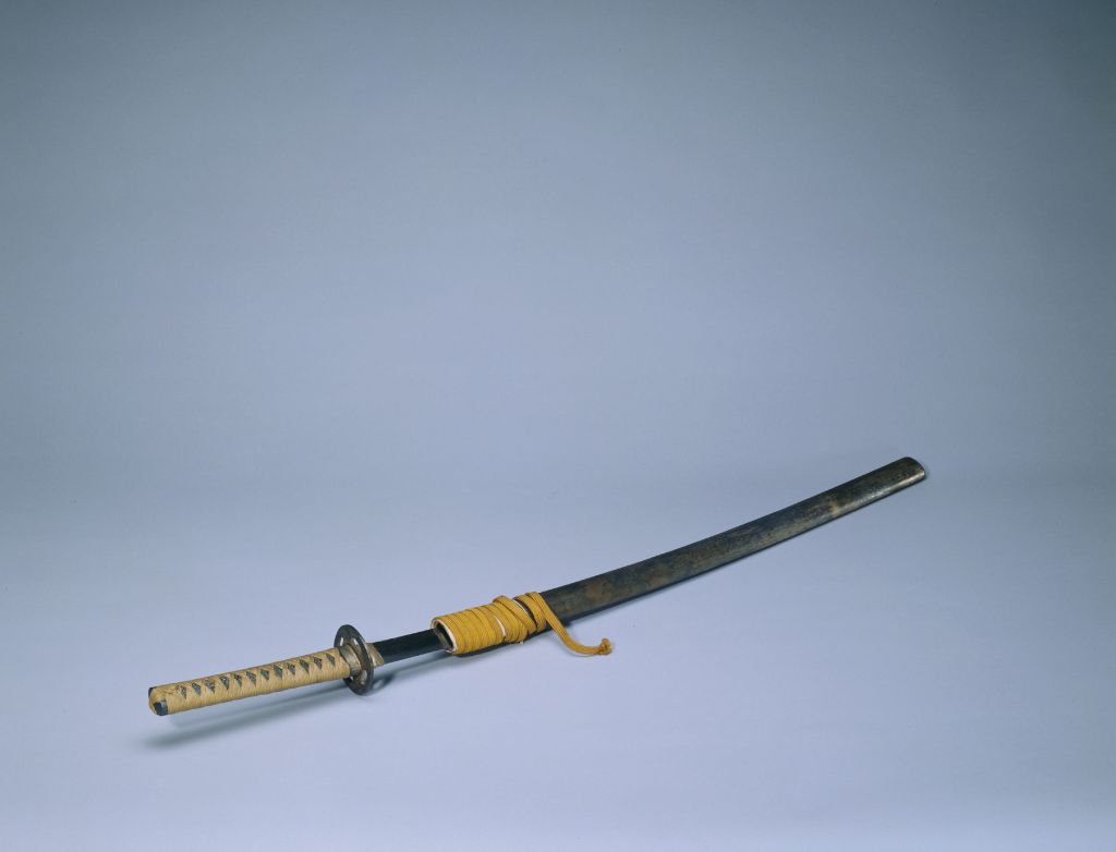 图片[1]-Ryukyu waist knife with iron handle painted black lacquer sheath-China Archive